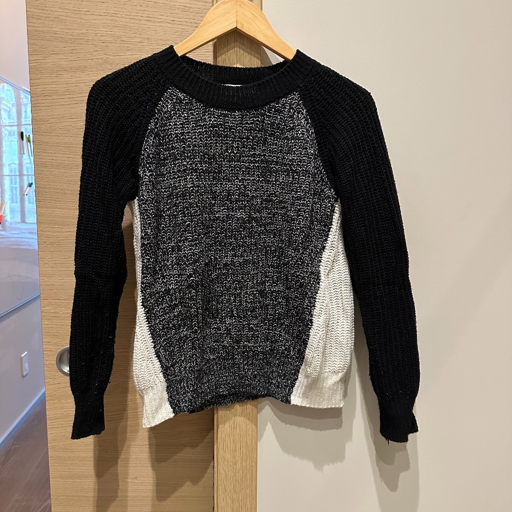 Jack by BB Dakota - Black/White/Marbled Colorblock Sweater